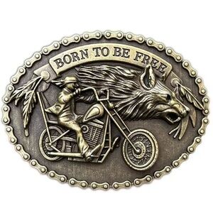 Born to be free belt buckle for men's Western cowboy motorcycle riding